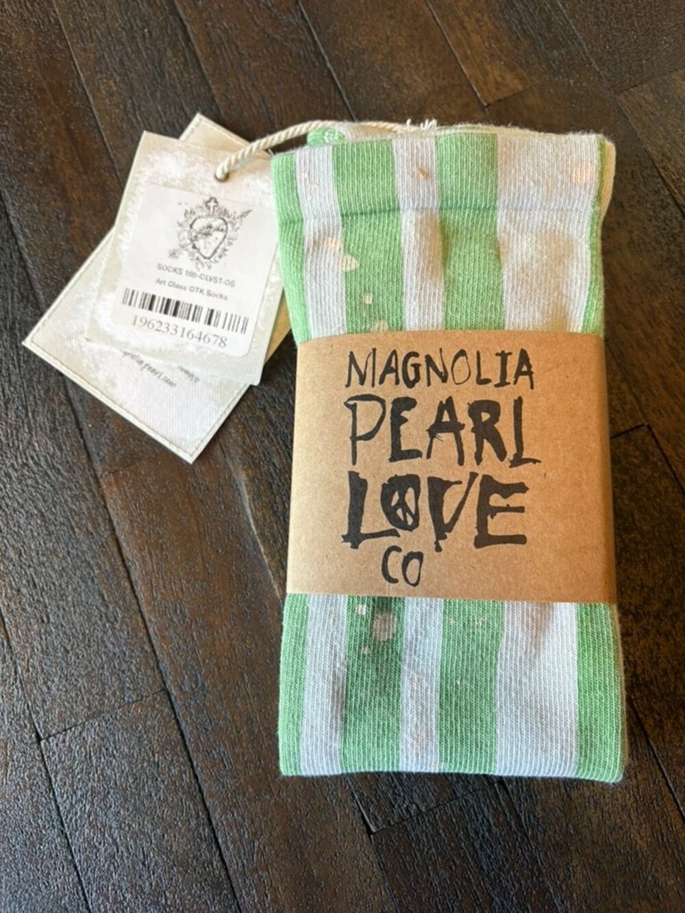 NEW Magnolia Pearl Art Class OTK Socks, Clover Stripe OS - Picture 4 of 6